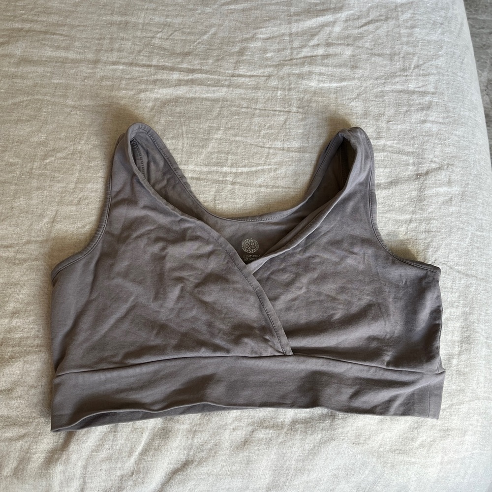 Kindred Bravely Gray crossover nursing bra